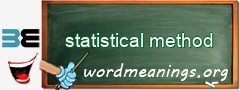 WordMeaning blackboard for statistical method